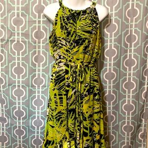 Green and black dress